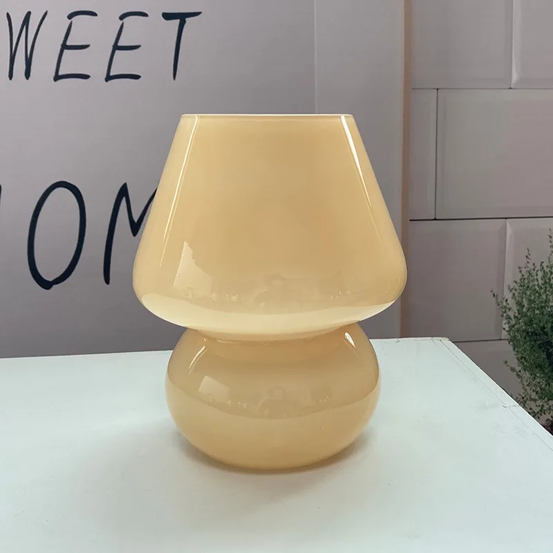 Симпатичные стеклянные настольные лампы в виде грибов для спальни ретро