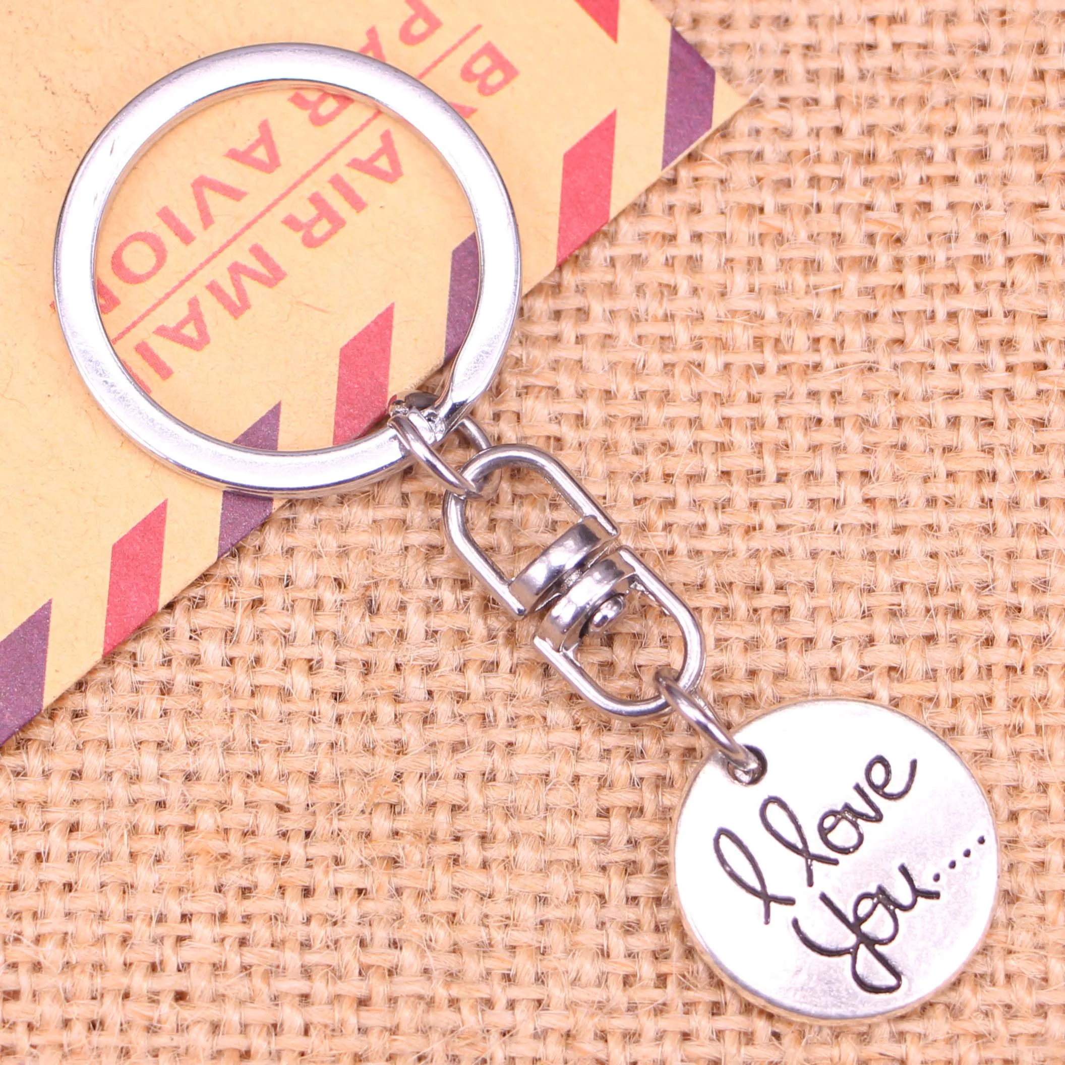 New Fashion Keychain 20mm circle plates I love you Pendants DIY Men Jewelry Car Key Chain Ring Holder Souvenir For Gift | Украшения и