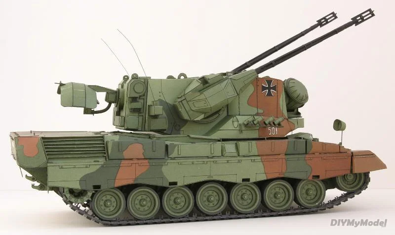 DIYMyModeI-arma antia&eacute;rea de cheetah alem&aacute;n, bricolaje, manualidades, modelo de papel, KIT hecho a mano, juguete, rompecabezas, regalo, utillaje de pel&iacute;cula-3