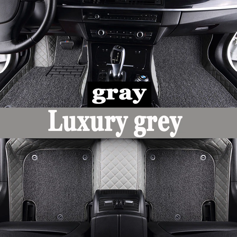 luxury gray Пользовательские автомобильные коврики для Mercedes Benz W203 W204 W205 W201 W202 AMG C43 C63 C200 C220 водонепроницаемый кожаный Противоскользящий ковер - Название цвета: luxury gray