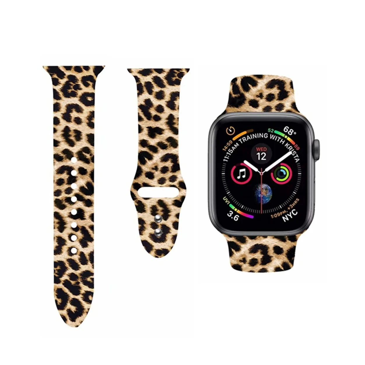 Apple watch Band цветочный Леопардовый силиконовый Печатный сменный ремешок браслет для iwatch 1 2 3 4 четыре стиля