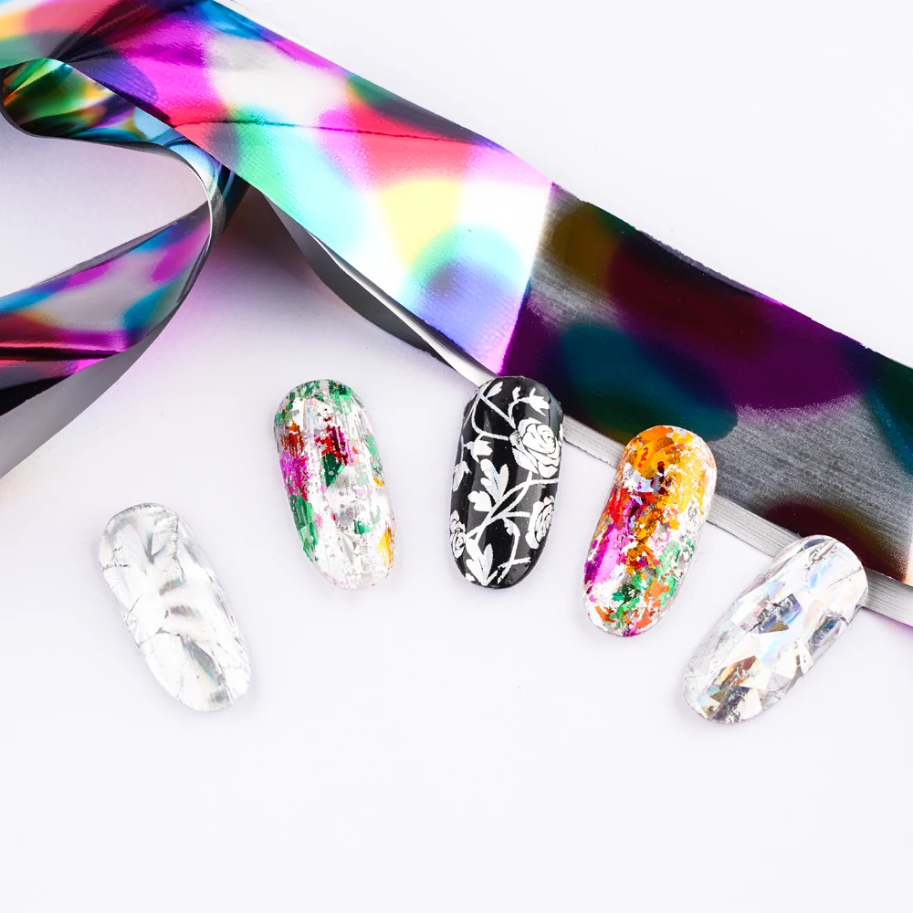 Yayoge Nail Sticker Decorations Snowflake Holographic Foils Art Transfer Foil Starry sky Decoration Manicure | Красота и здоровье