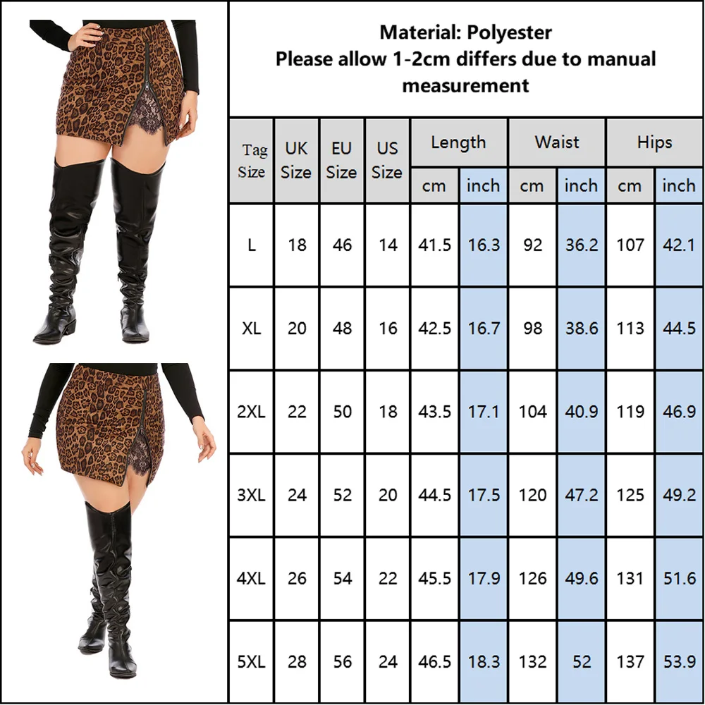 

Leopard Pencil Bodycon Mini Skirt Sexy Women Fashion Plus Size Skinny High Waist Skirts Zipper lace trim very short skirt D30