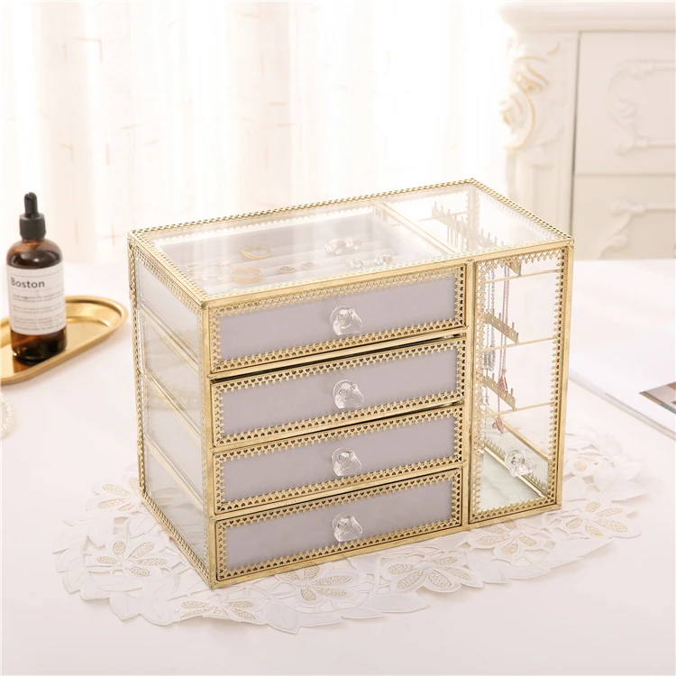 Шкатулка для ювелирных изделий в ретро стиле бокс с ветровым стеклом и