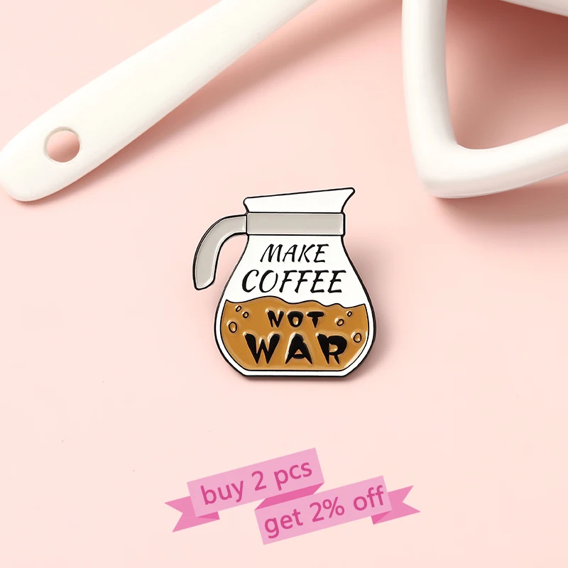 Эмалированные булавки для кофейника изготовление на заказ кофейные броши сумки