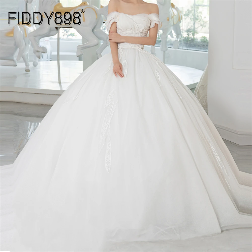 

Elegant Sheath Wedding Dresses For Bride Off-Shoulder Dress Wedding Party Strapless Long Boho Floor Length Wedding Gown Vestido