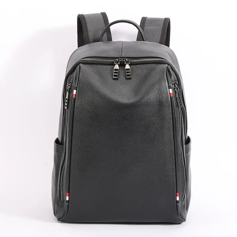 100% Cow Genuine Leather Men Backpacks Fashion Real Natural Leather Student Backpack Boy Luxury Brand large Computer Laptop Bag