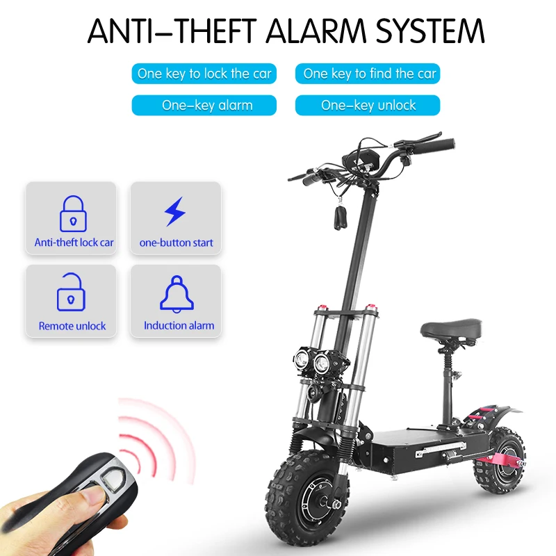 11 Inch Off Road Electric Scooter 85KM/H Max Speed Folding E 60V 5600W Dual Motor Scooters Adults with Seat | Спорт и развлечения