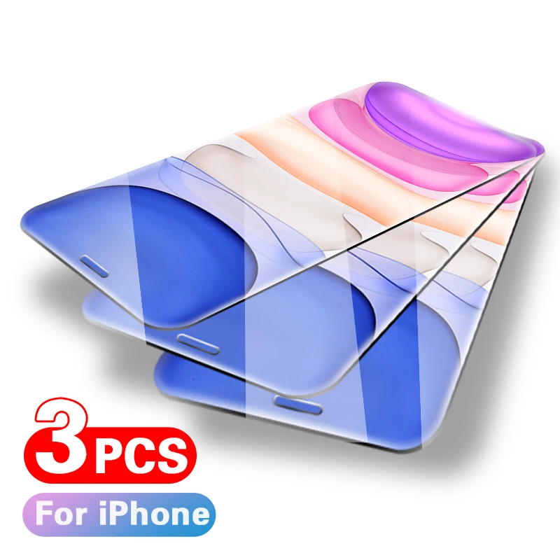 Закаленное стекло для iphone 11 Pro Max X XR XS Max 6 6S 7 8 Plus полное покрытие Защита экрана для iphone 11 pro max стеклянная пленка