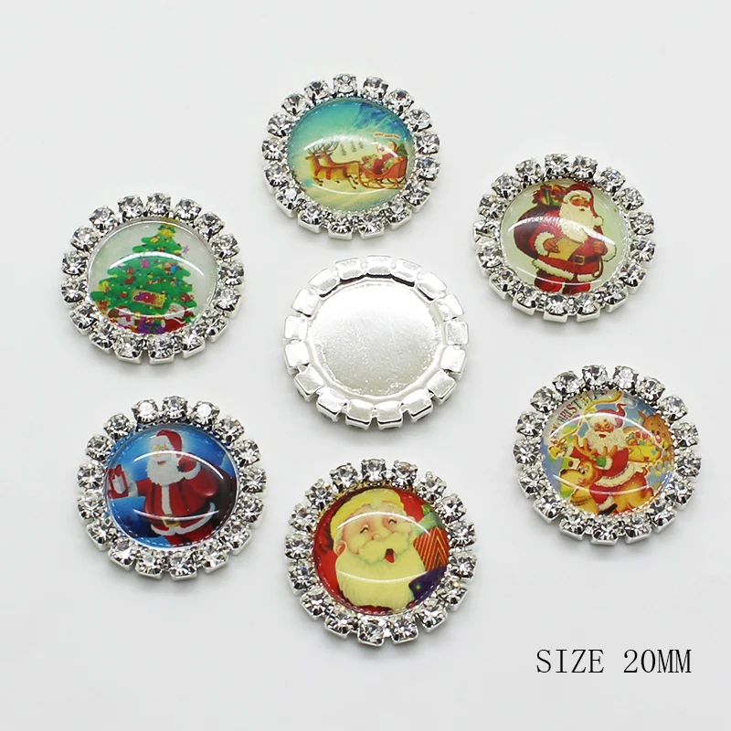 Рождественские пуговицы вечерние и праздничные украшения DIY 10 шт./лот 20 мм