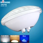 Светильник для бассейна Par56, Точечный светильник для бассейна, водонепроницаемое Подводное светильник личное освещение с теплым и холодным белым светом, 24 Вт, 36 Вт, лампочка для фонтана, 12 В постоянного тока