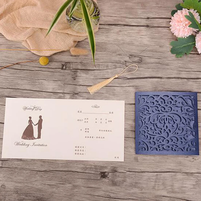 1 шт. образец лазерной резки свадебные пригласительные открытки квадратные