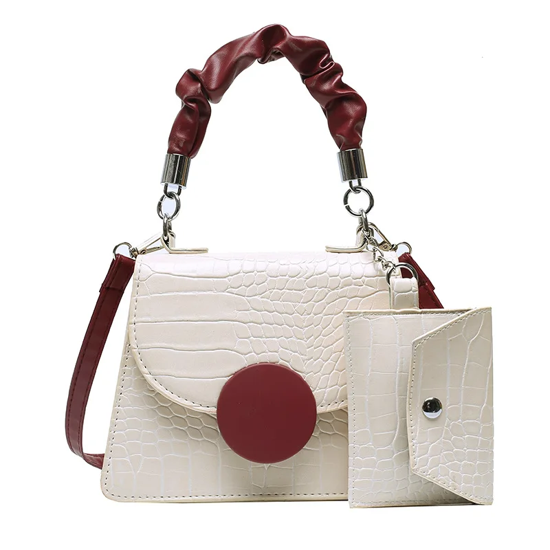 

Women's Bag Pouches 2021 Line New Fashion Chain Crocodile Grain Shoulder Messenger Bag Portable Small Square Bags For Women