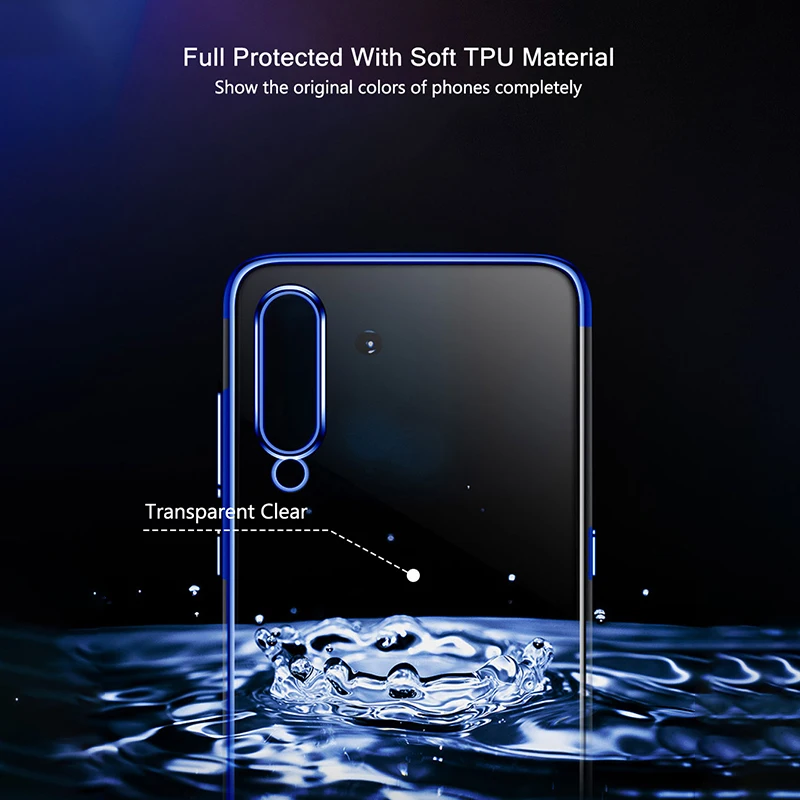 Чехол Raugee для Xiaomi Mi 9 Lite роскошный чехол-бампер прозрачный мягкий чехол из ТПУ Для