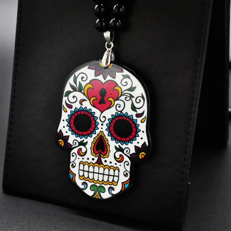 Ожерелье с подвеской в виде мексиканского черепа имитацией жемчуга|necklace ornament|gift