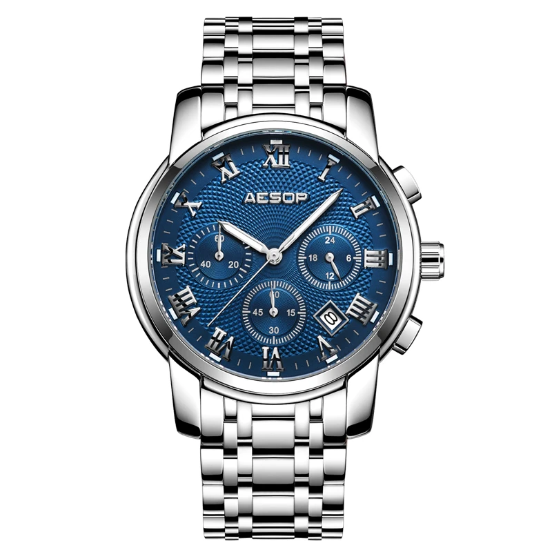 

Luxury Original Quartz Watch Business Men's Watch 30M Waterproof Stainless Steel Clock Leather Strap reloj de marca