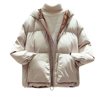 new women warm parkas 2020 autumn winter thick hooded zipper black outwear female causal short coats loose outwear