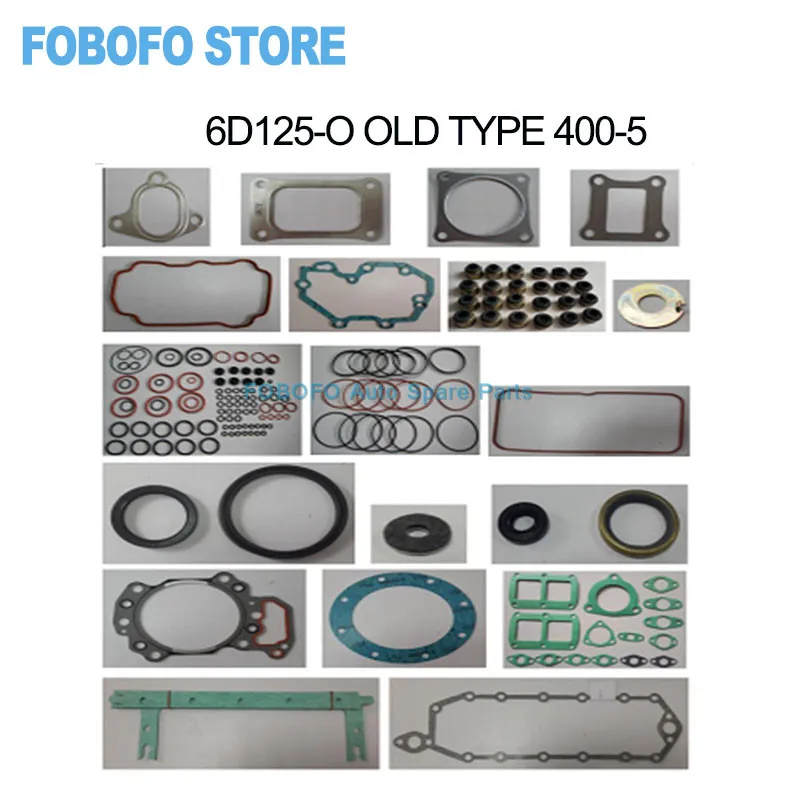 

6D125 S6D125 old type Engine Full overhaul gasket set kit for Komatsu Excavator PC400-5