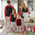 Семейная Рождественская одежда, семейные одинаковые наряды для мам, детский пижамный комплект Пижама с изображением оленя, домашний костюм