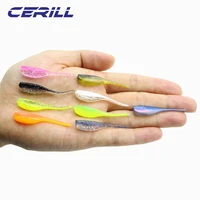 lot 10 20 shiner soft fishing lure mini double color single needle tail silicone artificial worm bait wobblers swimbait tackle