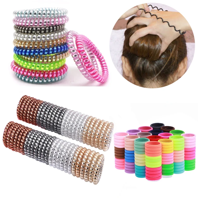 

10/15/20/30/40/50Pcs Hair Accessories Women Hair Ring Rope Traceless Girls Gum Springs Elastic Hairbands Hair Ties Rubber Bands