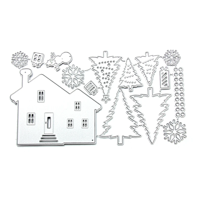 Штампы для скрапбукинга в рождественском доме металлические штампы рукоделия