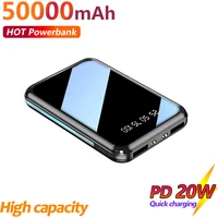 mini 50000mah power bank charging portable charger external battery pack outdoor travel for samsung xiaomi iphone