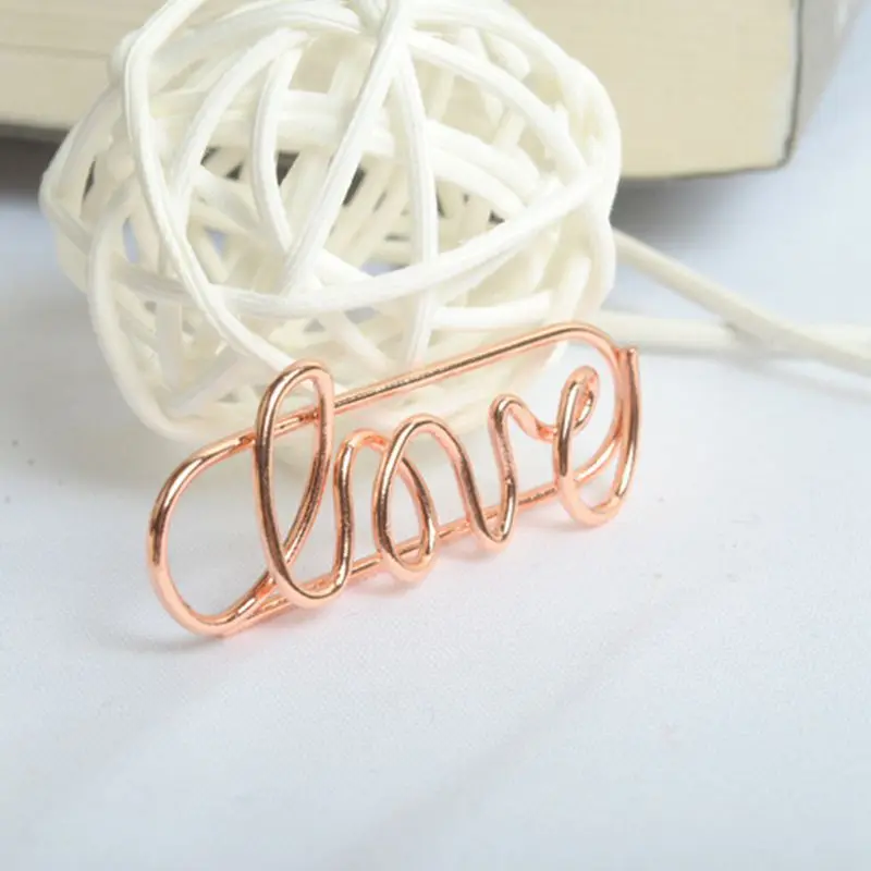 

20 Pcs Love Paper Clips Metal Card File Note Clips & 3 Packs Office Memo Holder Stand Table Place Cards Holders