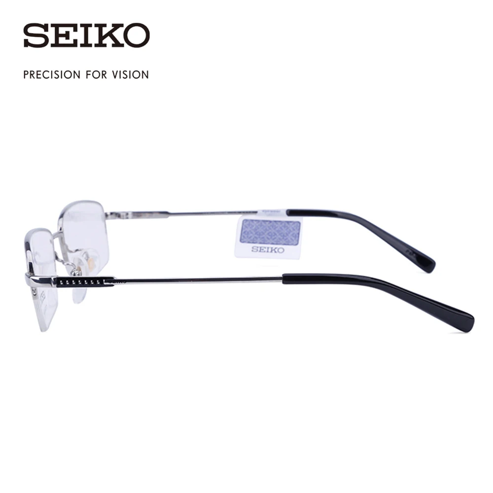 Мужские очки SEIKO HC1002 квадратные диоптрические с золотистым ободком из титана для