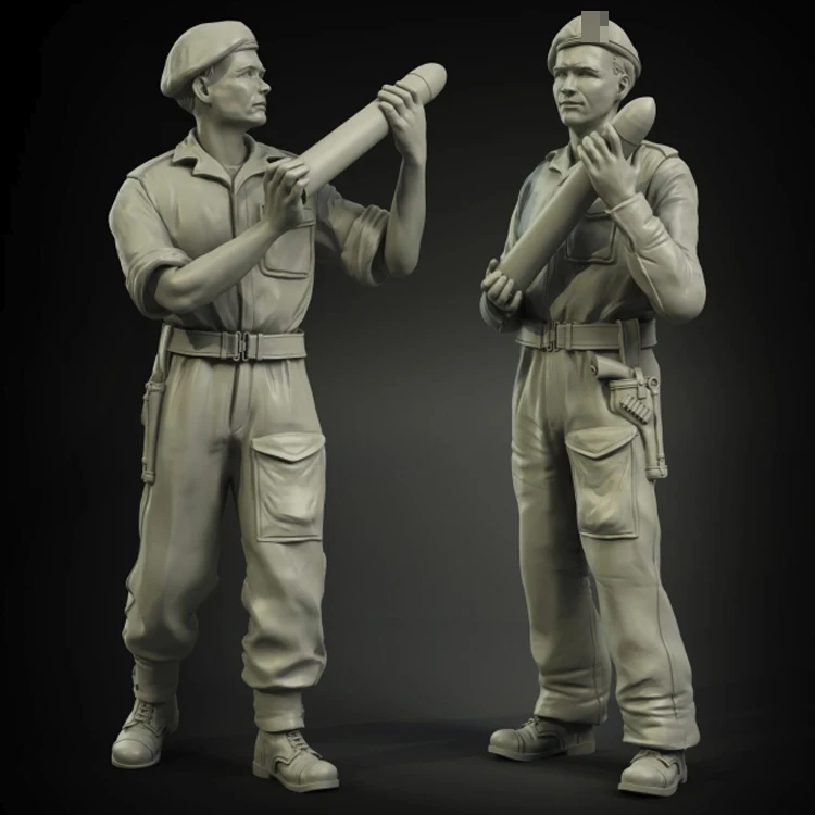 1/35 Британский RAC Северная Африка загрузка 75 мм патроны полимерная модель солдата