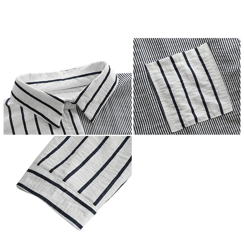 

Striped Casual Pockets Long Sleeve Shirt Women Cotton Blouse Ladies Clothes 2021 Button Womens Tops Chemisier Femme fashion