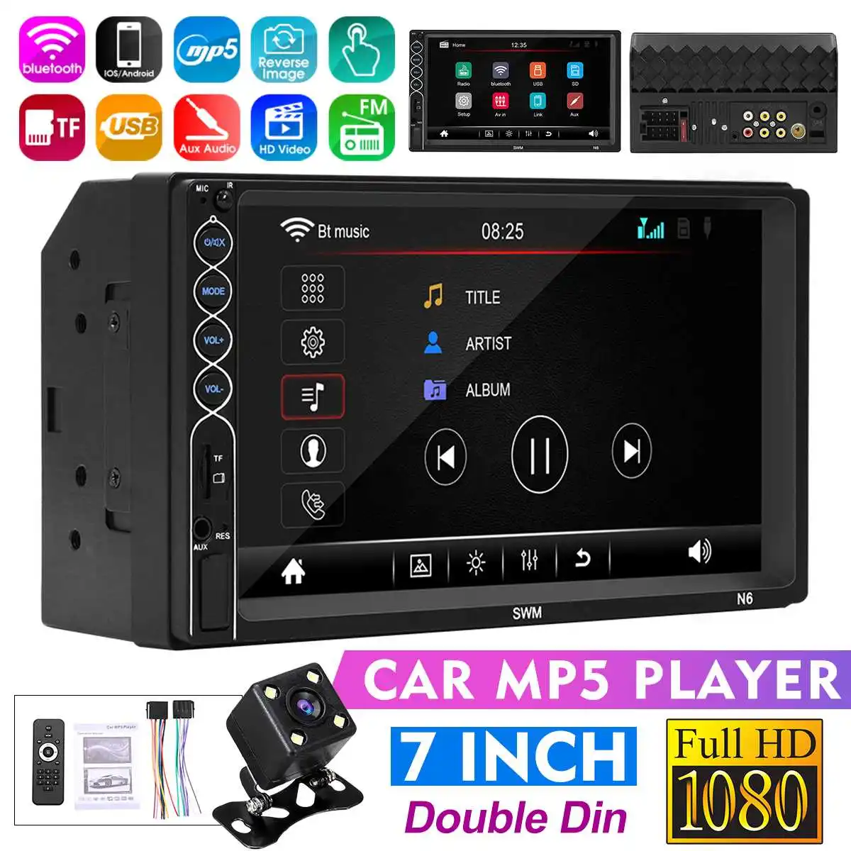 7 &quotHD 2 din Android 8 1 IOS автомобильный мультимедийный плеер Автомобильный регистратор