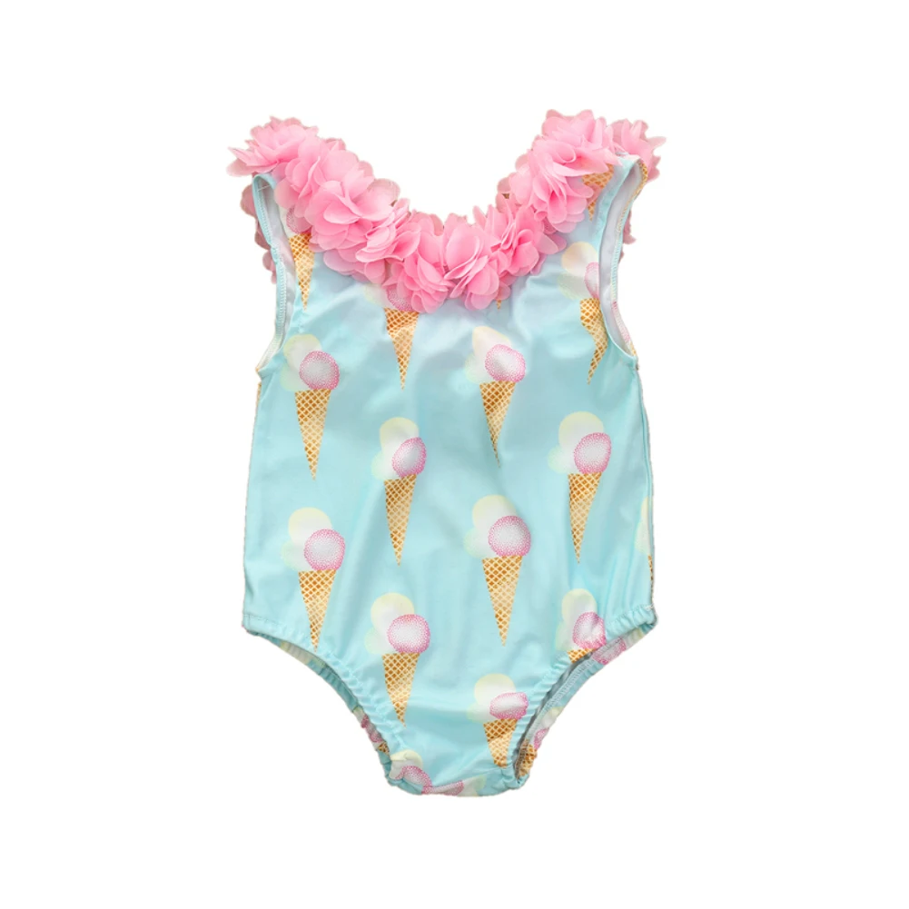 

Toddler Baby Girl Ice Cream Ruffles Lovely Fashion Swimsuit Swimwear Swimming Bathing Suit Bikini