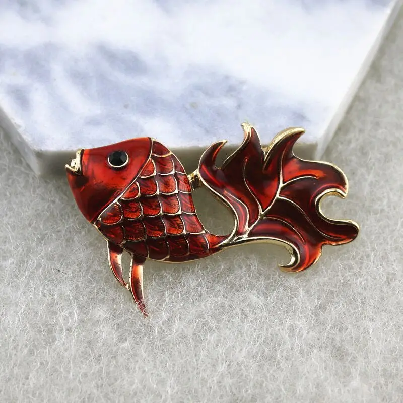 Женская Классическая Брошь в виде животного Wuli &amp baby красная брошь из