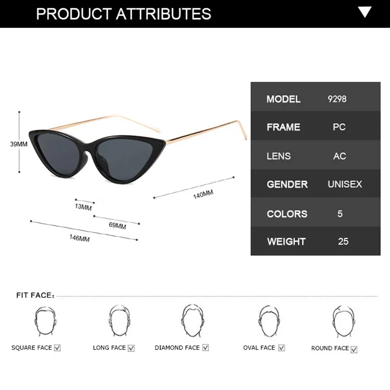

2021 New Vintage Style Cat Eye Sunglasses For Women Designer Glasses Triangle Street Shot Sunglasses
