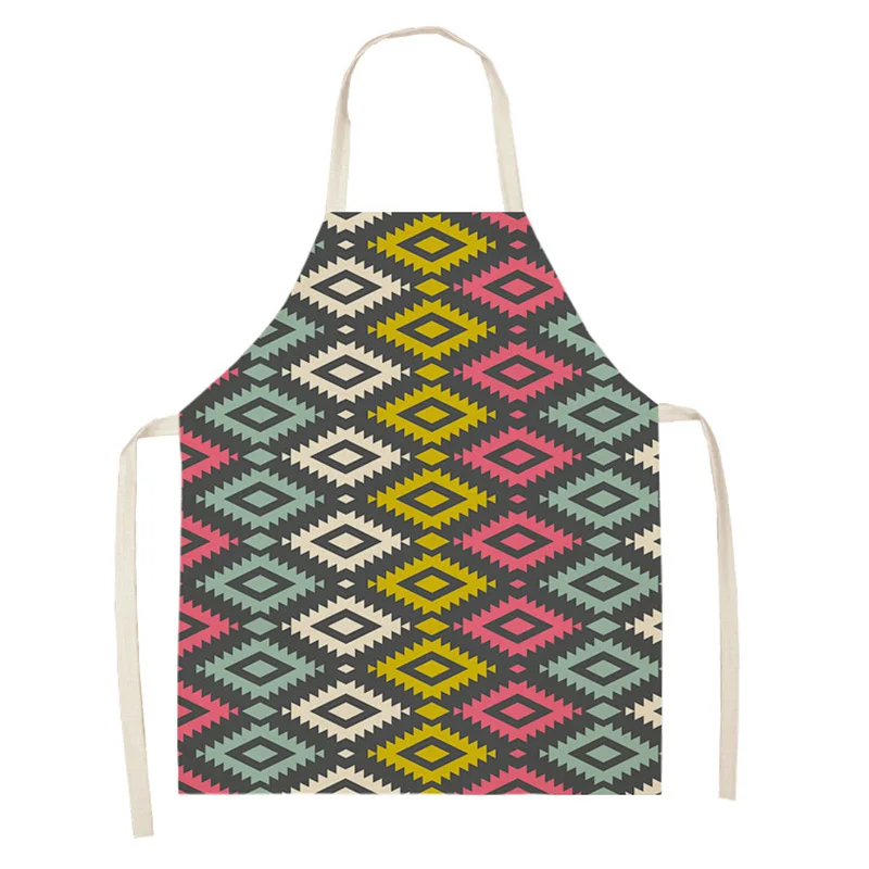 

Women Kitchen Aprons Printed Waterproof Cooking Qil-proof Cotton Linen Antifouling Chef Apron Cleaning 68*55cm 0127