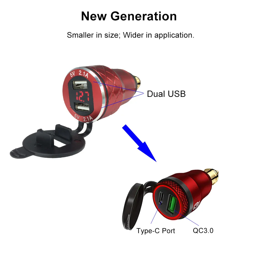 Портативное быстрое зарядное устройство Buendeer Mini QC3.0 Din к USB адаптеру для BMW Triumph Tiger