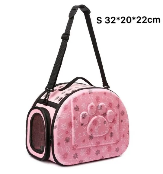 Pink S Модная сумка для домашних животных на открытом воздухе Портативный Pet дышащая сумка через плечо сумки из натуральной кожи пространство EVA кошка собака рюкзак, складная коляска для путешествий, сумка для кошек - Color: Pink S