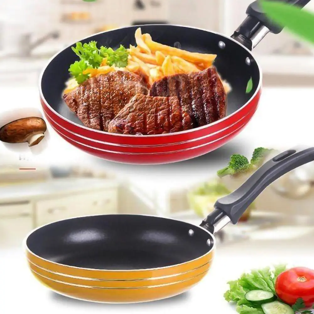 

12cm Cute Breakfast Omelette Mini Portable Egg Pot Frying Pan Kitchen Supplies Home Non Stick Long Handle Anti-scratch Coating