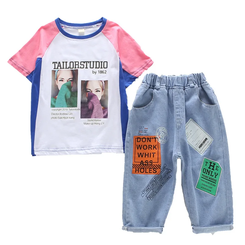 Одежда для девочек 2020 новое летнее платье красивый костюм из двух предметов с