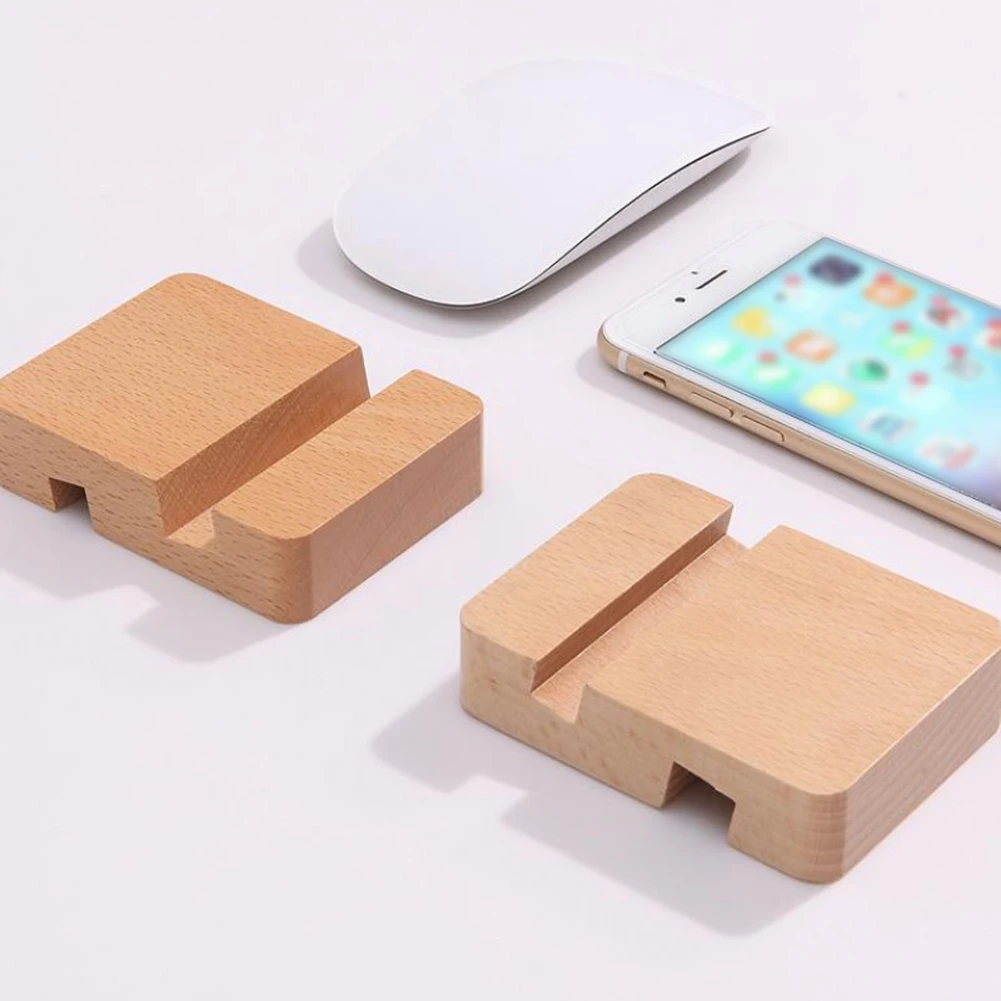 

Portable Desk Wooden Phone Holder Stable Mobile Stand Tabletop Universal Smartphone Support Bracket for iPhone 12 Pro Max 12mini