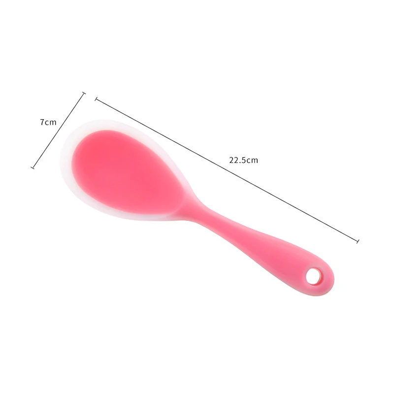 

1PC Silicone Spoon Non-stick Semi-transparent Nylon Keel Spoon Comfortable Grip Spoon With Hanging Hole Household Kitchen Tools