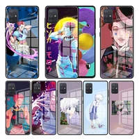 hxh hisoka anime glass phone case for samsung galaxy a51 a50 a70 a71 a21s a31 a91 a52 a30 a10 a41 a72 a40 cover bag