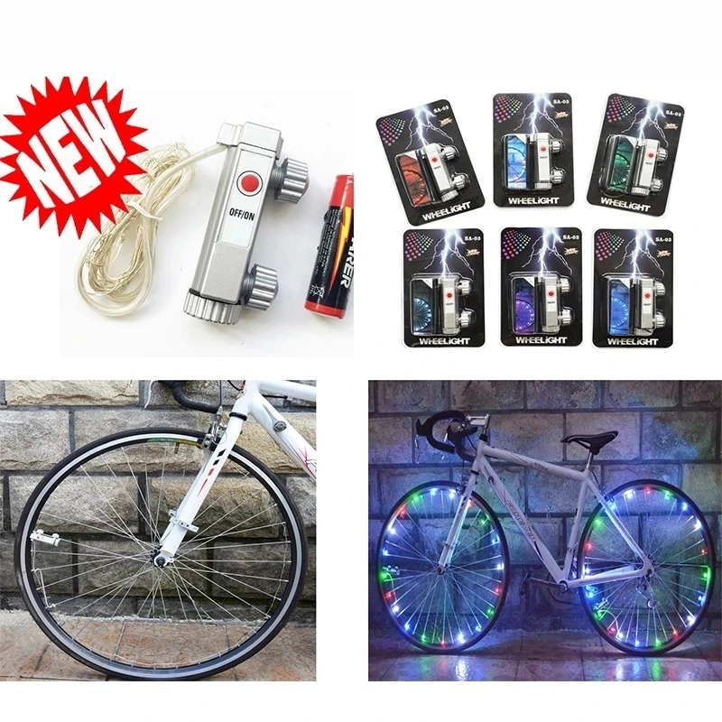 

Waterproof LED bicycle wheel light Safety Warning lamp 6 color String lights Spokes lamp Decorative light Bicycle Accessories