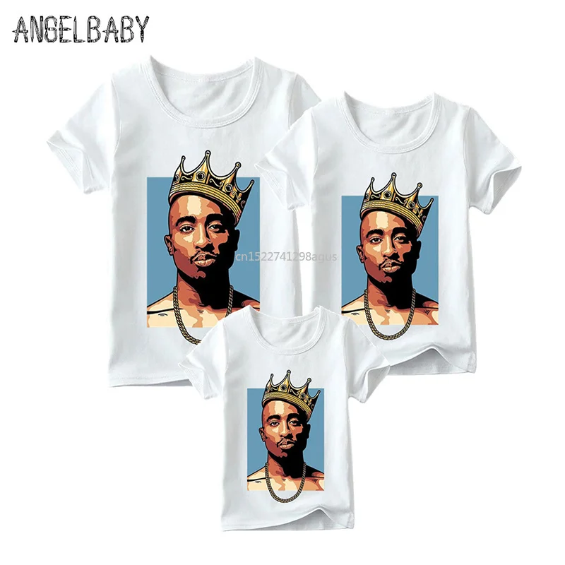 Одинаковые Семейные наряды 2pac/Biggie Smalls футболка с принтом для мальчиков и девочек