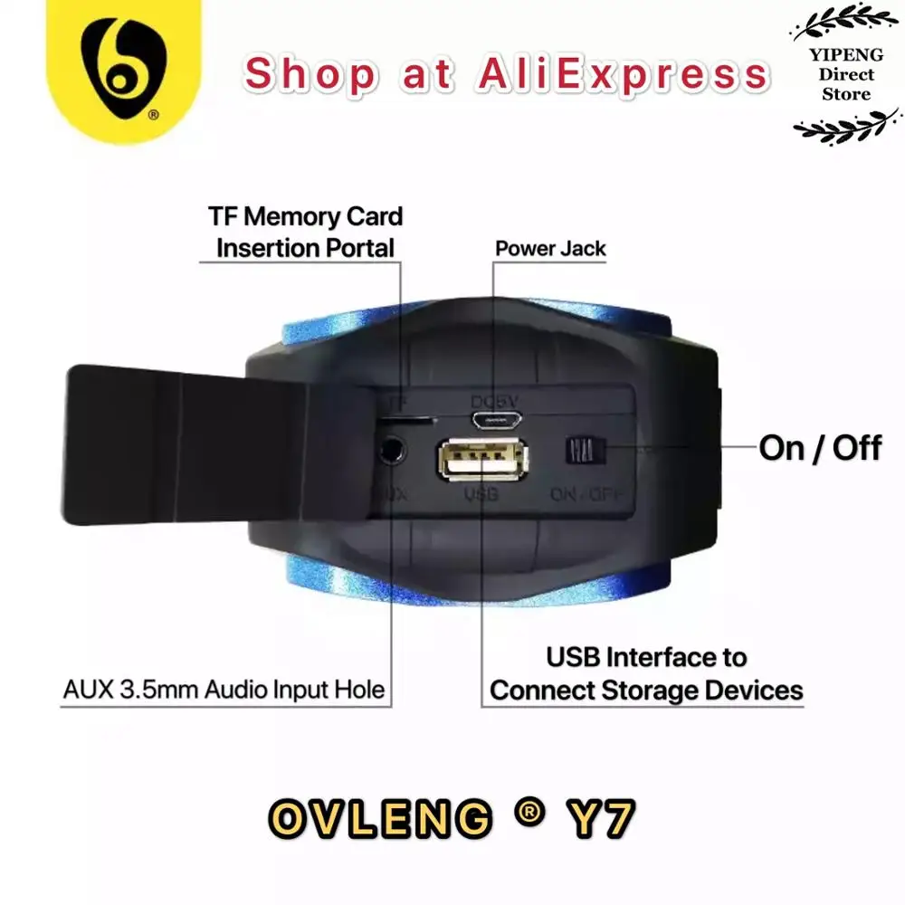 

Y7 Portable Bluetooth 4.1 Speaker Portable Wireless Speaker Sound System 5W Stereo Outdoor Loudpeaker for Smart Devices