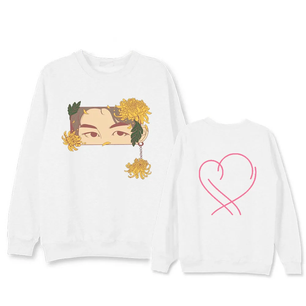 Новый kpop Bangtan Jimin JUNGKOOK suga v ручная роспись длинный рукав круглый вырез Топ Весенняя