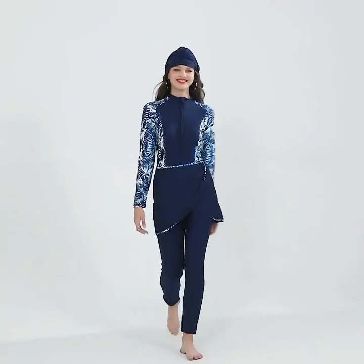 

Новый товар, мусульманские купальники burkini из четырех частей с длинным рукавом