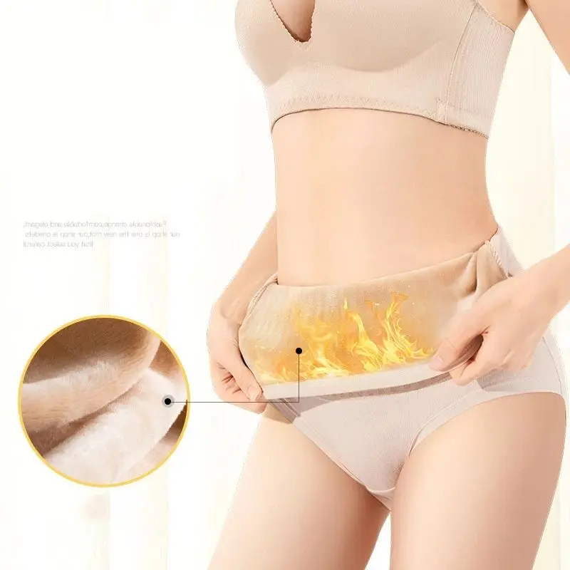

Winter Women's Velvet Underwear Warm Panties for Women High Waist Thermal Underpants Undies Female Thicken Briefs Lingerie
