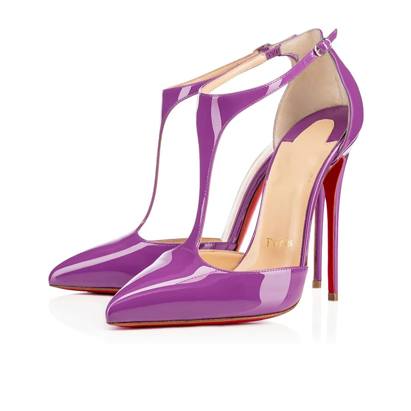 

5 Color Luxury Sandals Sexy Platform Clear Women Ladies Mules Leather High Heels 8 10 12cm Red Bottom Wedding Party Shoes 35-44